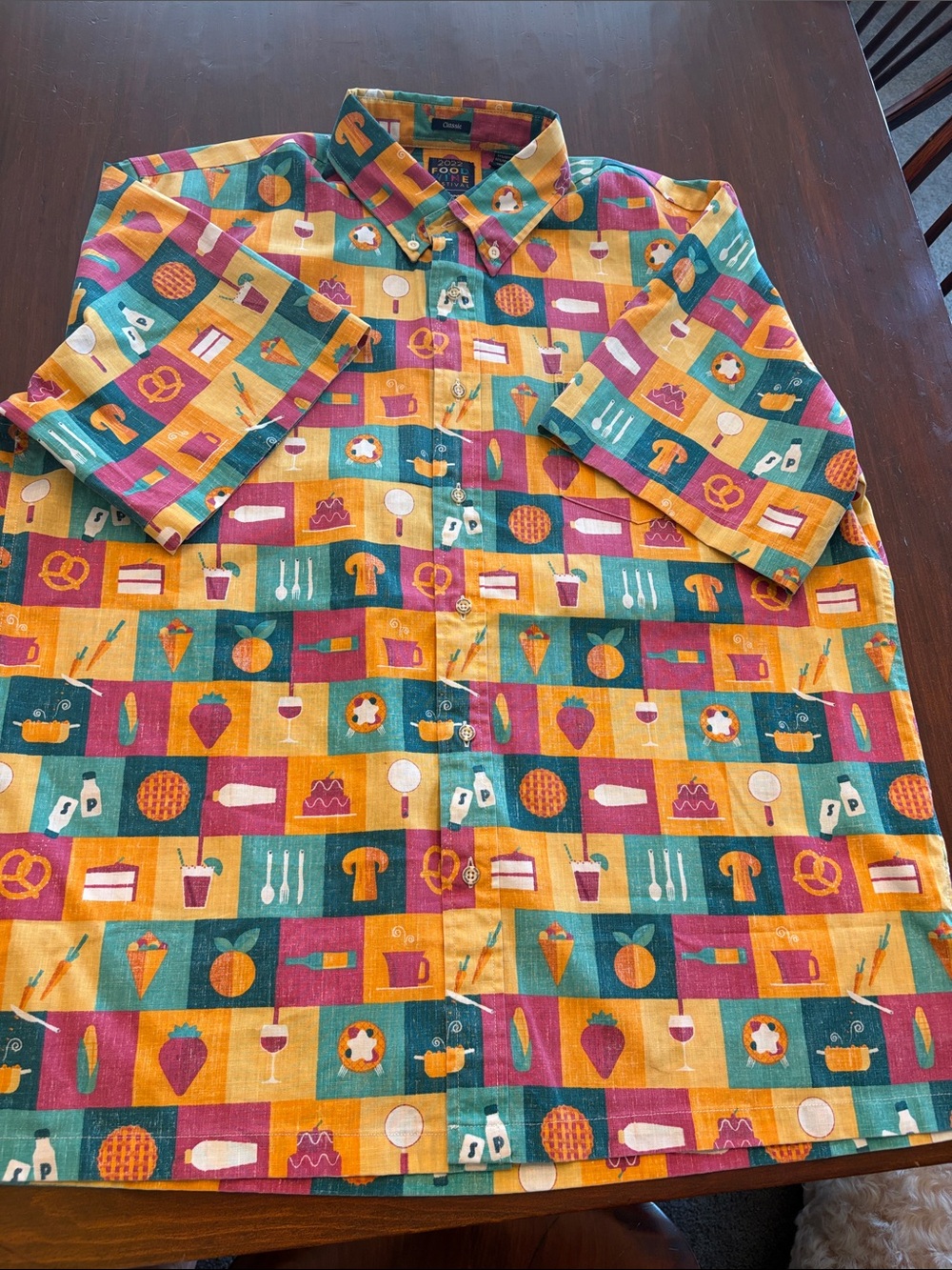 Reyn Spooner 2022 Food & Wine Men's Short-Sleeve Button-Up Shirt size L
